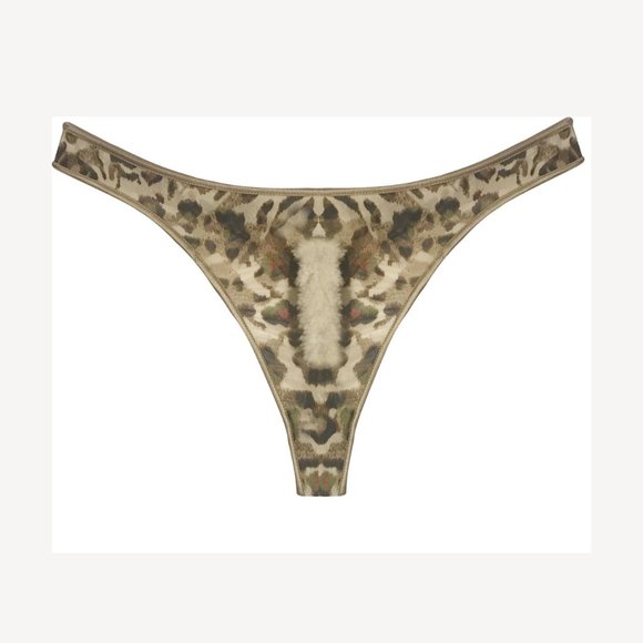 Leopard Mesh Thong - Picture 2 of 4